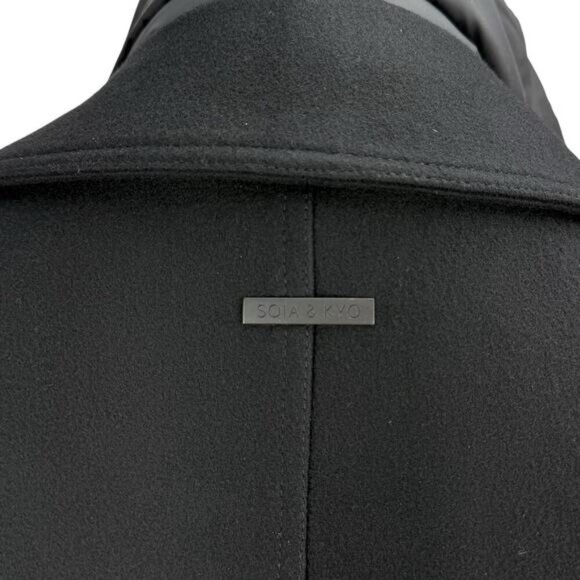 SOIA & KYO Men's Wool Blend Lamskin Leather Gordan Jacket Sz Medium Black - Picture 6 of 10